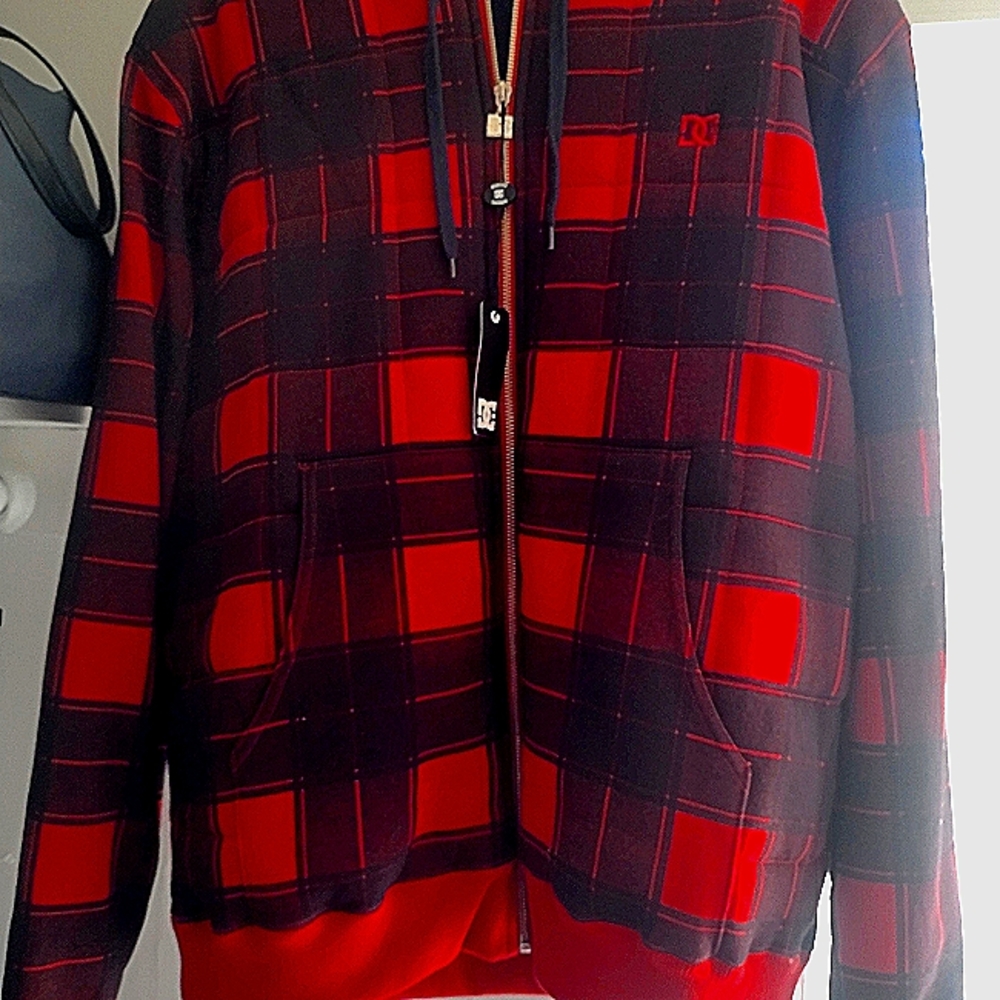 DC plaid zipper jacket